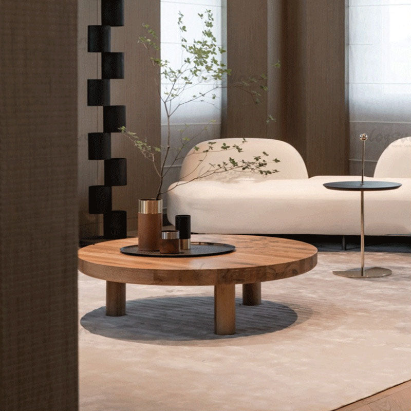 Traditional Wood Cocktail Table 3 Legs Coffee Table for Dining Room 39.5"L x 39.5"W x 16"H Clearhalo 'Coffee & Accent Tables' 'Coffee Tables' 'coffee_tables' 'furn' 'furn_coffee_tables' 'Furniture' 'furniture_coffee_tables' 'Living Room Furniture' 5006595