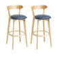 Scandinavian Rubberwood Home Stool Matte Finish Upholstered Bar Stools Royal Blue 2 Piece Set Clearhalo 'Bar Furniture' 'Bar Stools' 'bar_stools' 'furn' 'furn_bar_stools' 'Furniture' 'furniture_bar_stools' 'Kitchen & Dining Furniture' 5006628