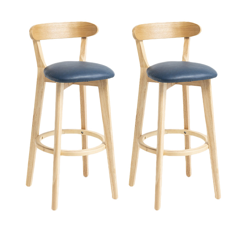 Scandinavian Rubberwood Home Stool Matte Finish Upholstered Bar Stools Royal Blue 2 Piece Set Clearhalo 'Bar Furniture' 'Bar Stools' 'bar_stools' 'furn' 'furn_bar_stools' 'Furniture' 'furniture_bar_stools' 'Kitchen & Dining Furniture' 5006628