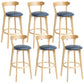 Scandinavian Rubberwood Home Stool Matte Finish Upholstered Bar Stools Royal Blue 6 Piece Set Clearhalo 'Bar Furniture' 'Bar Stools' 'bar_stools' 'furn' 'furn_bar_stools' 'Furniture' 'furniture_bar_stools' 'Kitchen & Dining Furniture' 5006632