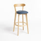 Scandinavian Rubberwood Home Stool Matte Finish Upholstered Bar Stools Clearhalo 'Bar Furniture' 'Bar Stools' 'bar_stools' 'furn' 'furn_bar_stools' 'Furniture' 'furniture_bar_stools' 'Kitchen & Dining Furniture' 5006633