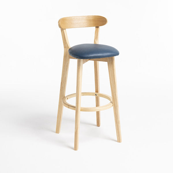 Scandinavian Rubberwood Home Stool Matte Finish Upholstered Bar Stools Clearhalo 'Bar Furniture' 'Bar Stools' 'bar_stools' 'furn' 'furn_bar_stools' 'Furniture' 'furniture_bar_stools' 'Kitchen & Dining Furniture' 5006633