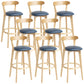Scandinavian Rubberwood Home Stool Matte Finish Upholstered Bar Stools Royal Blue 8 Piece Set Clearhalo 'Bar Furniture' 'Bar Stools' 'bar_stools' 'furn' 'furn_bar_stools' 'Furniture' 'furniture_bar_stools' 'Kitchen & Dining Furniture' 5006634