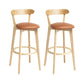 Scandinavian Rubberwood Home Stool Matte Finish Upholstered Bar Stools Light Brown 2 Piece Set Clearhalo 'Bar Furniture' 'Bar Stools' 'bar_stools' 'furn' 'furn_bar_stools' 'Furniture' 'furniture_bar_stools' 'Kitchen & Dining Furniture' 5006636