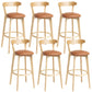 Scandinavian Rubberwood Home Stool Matte Finish Upholstered Bar Stools Light Brown 6 Piece Set Clearhalo 'Bar Furniture' 'Bar Stools' 'bar_stools' 'furn' 'furn_bar_stools' 'Furniture' 'furniture_bar_stools' 'Kitchen & Dining Furniture' 5006640