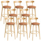 Scandinavian Rubberwood Home Stool Matte Finish Upholstered Bar Stools Light Brown 8 Piece Set Clearhalo 'Bar Furniture' 'Bar Stools' 'bar_stools' 'furn' 'furn_bar_stools' 'Furniture' 'furniture_bar_stools' 'Kitchen & Dining Furniture' 5006641