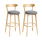 Scandinavian Rubberwood Home Stool Matte Finish Upholstered Bar Stools Dark Gray 2 Piece Set Clearhalo 'Bar Furniture' 'Bar Stools' 'bar_stools' 'furn' 'furn_bar_stools' 'Furniture' 'furniture_bar_stools' 'Kitchen & Dining Furniture' 5006642