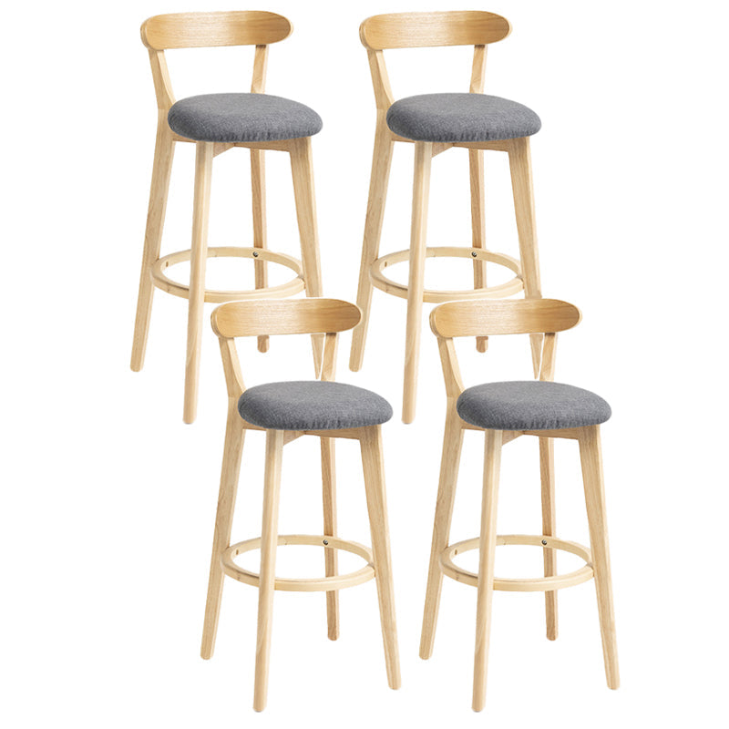 Scandinavian Rubberwood Home Stool Matte Finish Upholstered Bar Stools Dark Gray 4 Piece Set Clearhalo 'Bar Furniture' 'Bar Stools' 'bar_stools' 'furn' 'furn_bar_stools' 'Furniture' 'furniture_bar_stools' 'Kitchen & Dining Furniture' 5006643