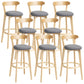 Scandinavian Rubberwood Home Stool Matte Finish Upholstered Bar Stools Dark Gray 8 Piece Set Clearhalo 'Bar Furniture' 'Bar Stools' 'bar_stools' 'furn' 'furn_bar_stools' 'Furniture' 'furniture_bar_stools' 'Kitchen & Dining Furniture' 5006645