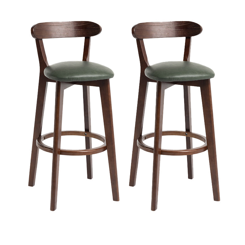 Scandinavian Rubberwood Home Stool Matte Finish Upholstered Bar Stools Blackish Green 2 Piece Set Clearhalo 'Bar Furniture' 'Bar Stools' 'bar_stools' 'furn' 'furn_bar_stools' 'Furniture' 'furniture_bar_stools' 'Kitchen & Dining Furniture' 5006646