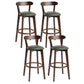 Scandinavian Rubberwood Home Stool Matte Finish Upholstered Bar Stools Blackish Green 4 Piece Set Clearhalo 'Bar Furniture' 'Bar Stools' 'bar_stools' 'furn' 'furn_bar_stools' 'Furniture' 'furniture_bar_stools' 'Kitchen & Dining Furniture' 5006647