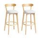 Scandinavian Rubberwood Home Stool Matte Finish Upholstered Bar Stools Light Gray 2 Piece Set Clearhalo 'Bar Furniture' 'Bar Stools' 'bar_stools' 'furn' 'furn_bar_stools' 'Furniture' 'furniture_bar_stools' 'Kitchen & Dining Furniture' 5006650