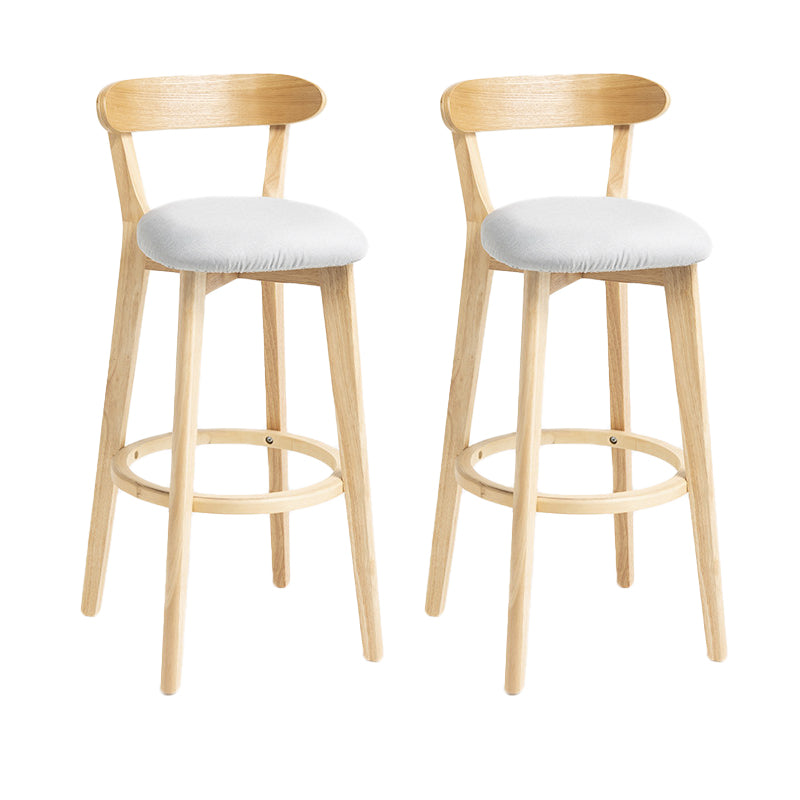 Scandinavian Rubberwood Home Stool Matte Finish Upholstered Bar Stools Light Gray 2 Piece Set Clearhalo 'Bar Furniture' 'Bar Stools' 'bar_stools' 'furn' 'furn_bar_stools' 'Furniture' 'furniture_bar_stools' 'Kitchen & Dining Furniture' 5006650