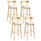 Scandinavian Rubberwood Home Stool Matte Finish Upholstered Bar Stools Light Gray 4 Piece Set Clearhalo 'Bar Furniture' 'Bar Stools' 'bar_stools' 'furn' 'furn_bar_stools' 'Furniture' 'furniture_bar_stools' 'Kitchen & Dining Furniture' 5006651