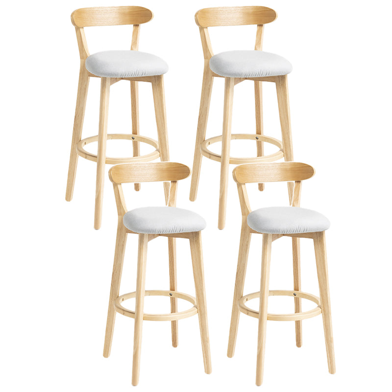 Scandinavian Rubberwood Home Stool Matte Finish Upholstered Bar Stools Light Gray 4 Piece Set Clearhalo 'Bar Furniture' 'Bar Stools' 'bar_stools' 'furn' 'furn_bar_stools' 'Furniture' 'furniture_bar_stools' 'Kitchen & Dining Furniture' 5006651