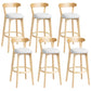 Scandinavian Rubberwood Home Stool Matte Finish Upholstered Bar Stools Light Gray 6 Piece Set Clearhalo 'Bar Furniture' 'Bar Stools' 'bar_stools' 'furn' 'furn_bar_stools' 'Furniture' 'furniture_bar_stools' 'Kitchen & Dining Furniture' 5006652
