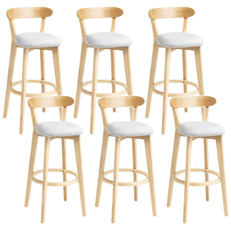 Scandinavian Rubberwood Home Stool Matte Finish Upholstered Bar Stools Light Gray 6 Piece Set Clearhalo 'Bar Furniture' 'Bar Stools' 'bar_stools' 'furn' 'furn_bar_stools' 'Furniture' 'furniture_bar_stools' 'Kitchen & Dining Furniture' 5006652