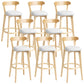 Scandinavian Rubberwood Home Stool Matte Finish Upholstered Bar Stools Light Gray 8 Piece Set Clearhalo 'Bar Furniture' 'Bar Stools' 'bar_stools' 'furn' 'furn_bar_stools' 'Furniture' 'furniture_bar_stools' 'Kitchen & Dining Furniture' 5006653