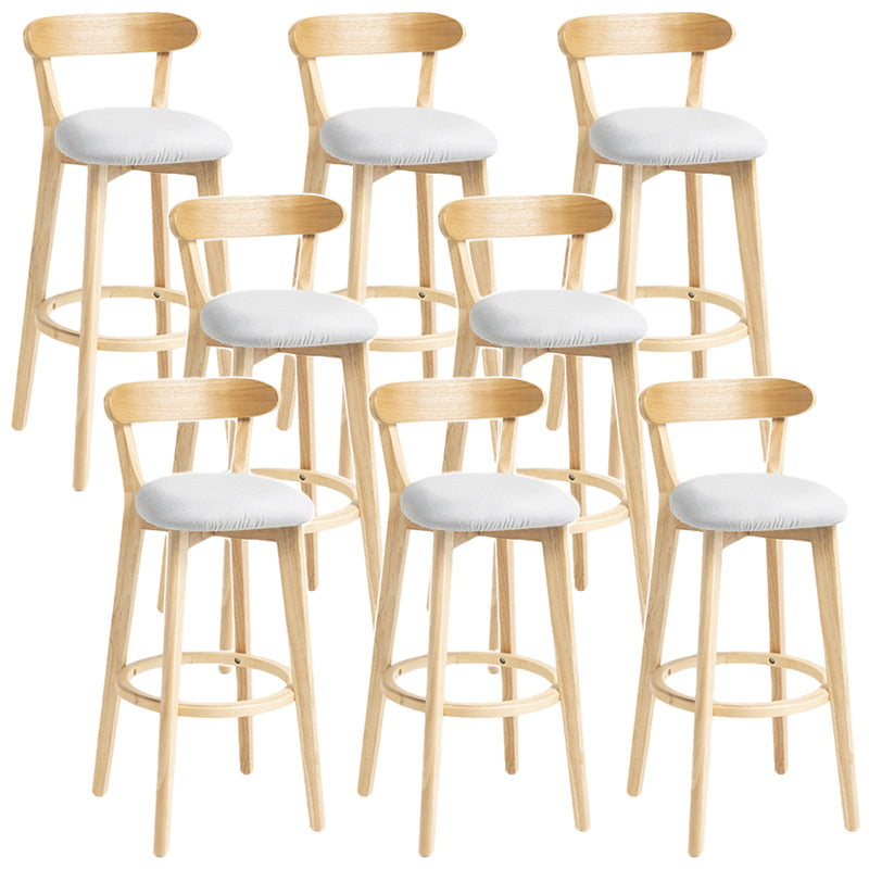 Scandinavian Rubberwood Home Stool Matte Finish Upholstered Bar Stools Light Gray 8 Piece Set Clearhalo 'Bar Furniture' 'Bar Stools' 'bar_stools' 'furn' 'furn_bar_stools' 'Furniture' 'furniture_bar_stools' 'Kitchen & Dining Furniture' 5006653