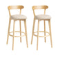Scandinavian Rubberwood Home Stool Matte Finish Upholstered Bar Stools Khaki 2 Piece Set Clearhalo 'Bar Furniture' 'Bar Stools' 'bar_stools' 'furn' 'furn_bar_stools' 'Furniture' 'furniture_bar_stools' 'Kitchen & Dining Furniture' 5006654