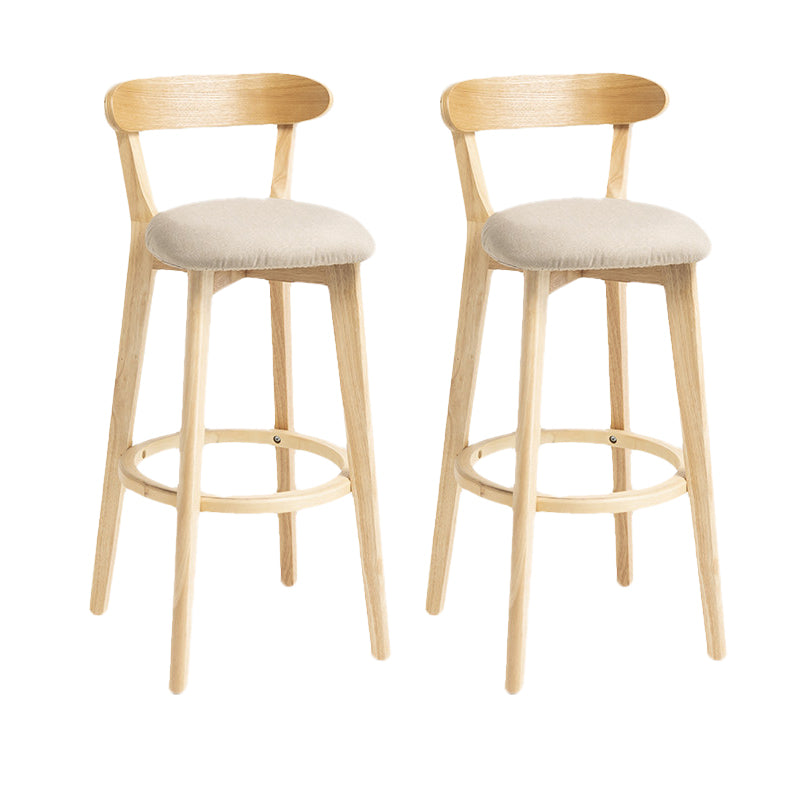 Scandinavian Rubberwood Home Stool Matte Finish Upholstered Bar Stools Khaki 2 Piece Set Clearhalo 'Bar Furniture' 'Bar Stools' 'bar_stools' 'furn' 'furn_bar_stools' 'Furniture' 'furniture_bar_stools' 'Kitchen & Dining Furniture' 5006654