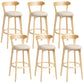 Scandinavian Rubberwood Home Stool Matte Finish Upholstered Bar Stools Khaki 6 Piece Set Clearhalo 'Bar Furniture' 'Bar Stools' 'bar_stools' 'furn' 'furn_bar_stools' 'Furniture' 'furniture_bar_stools' 'Kitchen & Dining Furniture' 5006656