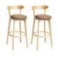 Scandinavian Rubberwood Home Stool Matte Finish Upholstered Bar Stools Brown 2 Piece Set Clearhalo 'Bar Furniture' 'Bar Stools' 'bar_stools' 'furn' 'furn_bar_stools' 'Furniture' 'furniture_bar_stools' 'Kitchen & Dining Furniture' 5006658