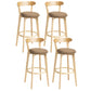 Scandinavian Rubberwood Home Stool Matte Finish Upholstered Bar Stools Brown 4 Piece Set Clearhalo 'Bar Furniture' 'Bar Stools' 'bar_stools' 'furn' 'furn_bar_stools' 'Furniture' 'furniture_bar_stools' 'Kitchen & Dining Furniture' 5006659