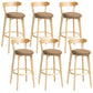 Scandinavian Rubberwood Home Stool Matte Finish Upholstered Bar Stools Brown 6 Piece Set Clearhalo 'Bar Furniture' 'Bar Stools' 'bar_stools' 'furn' 'furn_bar_stools' 'Furniture' 'furniture_bar_stools' 'Kitchen & Dining Furniture' 5006660