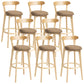 Scandinavian Rubberwood Home Stool Matte Finish Upholstered Bar Stools Brown 8 Piece Set Clearhalo 'Bar Furniture' 'Bar Stools' 'bar_stools' 'furn' 'furn_bar_stools' 'Furniture' 'furniture_bar_stools' 'Kitchen & Dining Furniture' 5006661