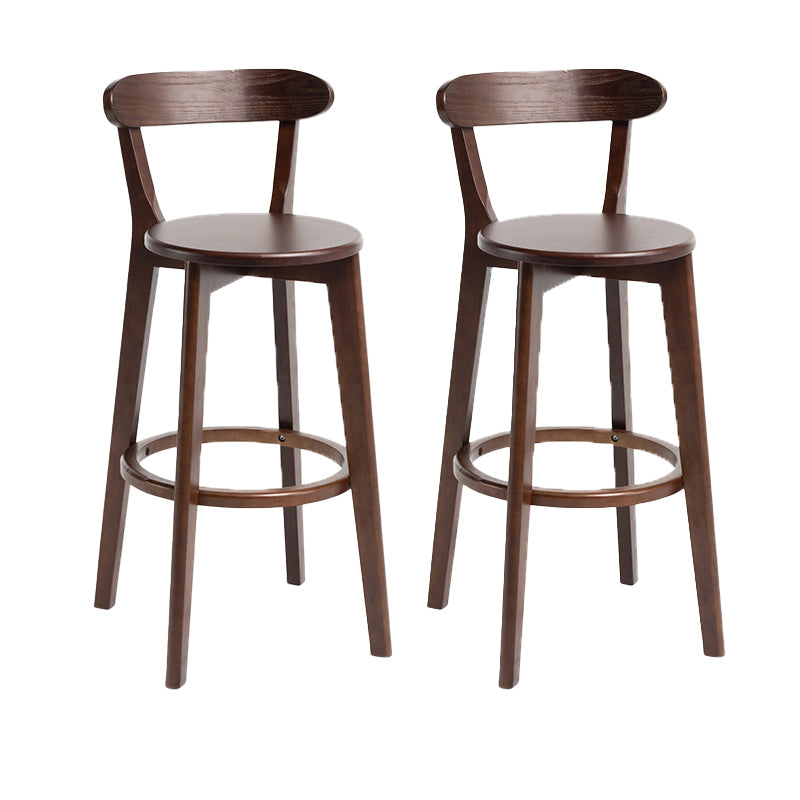 Scandinavian Rubberwood Home Stool Matte Finish Upholstered Bar Stools Walnut 2 Piece Set Clearhalo 'Bar Furniture' 'Bar Stools' 'bar_stools' 'furn' 'furn_bar_stools' 'Furniture' 'furniture_bar_stools' 'Kitchen & Dining Furniture' 5006662