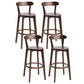 Scandinavian Rubberwood Home Stool Matte Finish Upholstered Bar Stools Walnut 4 Piece Set Clearhalo 'Bar Furniture' 'Bar Stools' 'bar_stools' 'furn' 'furn_bar_stools' 'Furniture' 'furniture_bar_stools' 'Kitchen & Dining Furniture' 5006663