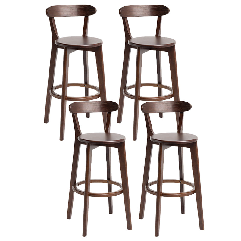 Scandinavian Rubberwood Home Stool Matte Finish Upholstered Bar Stools Walnut 4 Piece Set Clearhalo 'Bar Furniture' 'Bar Stools' 'bar_stools' 'furn' 'furn_bar_stools' 'Furniture' 'furniture_bar_stools' 'Kitchen & Dining Furniture' 5006663