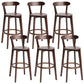 Scandinavian Rubberwood Home Stool Matte Finish Upholstered Bar Stools Walnut 6 Piece Set Clearhalo 'Bar Furniture' 'Bar Stools' 'bar_stools' 'furn' 'furn_bar_stools' 'Furniture' 'furniture_bar_stools' 'Kitchen & Dining Furniture' 5006664