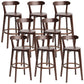 Scandinavian Rubberwood Home Stool Matte Finish Upholstered Bar Stools Walnut 8 Piece Set Clearhalo 'Bar Furniture' 'Bar Stools' 'bar_stools' 'furn' 'furn_bar_stools' 'Furniture' 'furniture_bar_stools' 'Kitchen & Dining Furniture' 5006665