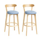 Scandinavian Rubberwood Home Stool Matte Finish Upholstered Bar Stools Blue 2 Piece Set Clearhalo 'Bar Furniture' 'Bar Stools' 'bar_stools' 'furn' 'furn_bar_stools' 'Furniture' 'furniture_bar_stools' 'Kitchen & Dining Furniture' 5006666