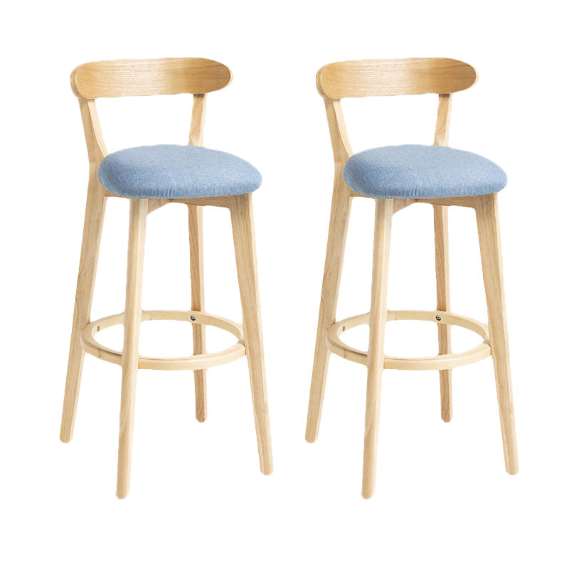 Scandinavian Rubberwood Home Stool Matte Finish Upholstered Bar Stools Blue 2 Piece Set Clearhalo 'Bar Furniture' 'Bar Stools' 'bar_stools' 'furn' 'furn_bar_stools' 'Furniture' 'furniture_bar_stools' 'Kitchen & Dining Furniture' 5006666