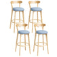 Scandinavian Rubberwood Home Stool Matte Finish Upholstered Bar Stools Blue 4 Piece Set Clearhalo 'Bar Furniture' 'Bar Stools' 'bar_stools' 'furn' 'furn_bar_stools' 'Furniture' 'furniture_bar_stools' 'Kitchen & Dining Furniture' 5006667