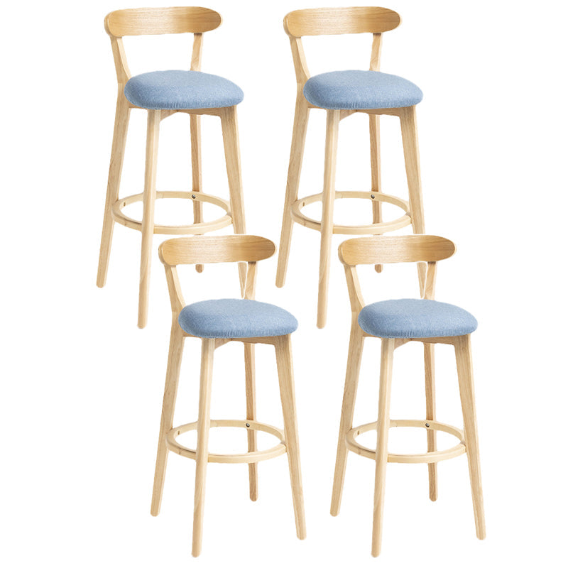 Scandinavian Rubberwood Home Stool Matte Finish Upholstered Bar Stools Blue 4 Piece Set Clearhalo 'Bar Furniture' 'Bar Stools' 'bar_stools' 'furn' 'furn_bar_stools' 'Furniture' 'furniture_bar_stools' 'Kitchen & Dining Furniture' 5006667