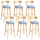 Scandinavian Rubberwood Home Stool Matte Finish Upholstered Bar Stools Blue 6 Piece Set Clearhalo 'Bar Furniture' 'Bar Stools' 'bar_stools' 'furn' 'furn_bar_stools' 'Furniture' 'furniture_bar_stools' 'Kitchen & Dining Furniture' 5006668