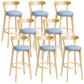 Scandinavian Rubberwood Home Stool Matte Finish Upholstered Bar Stools Blue 8 Piece Set Clearhalo 'Bar Furniture' 'Bar Stools' 'bar_stools' 'furn' 'furn_bar_stools' 'Furniture' 'furniture_bar_stools' 'Kitchen & Dining Furniture' 5006669