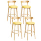 Scandinavian Rubberwood Home Stool Matte Finish Upholstered Bar Stools Yellow 4 Piece Set Clearhalo 'Bar Furniture' 'Bar Stools' 'bar_stools' 'furn' 'furn_bar_stools' 'Furniture' 'furniture_bar_stools' 'Kitchen & Dining Furniture' 5006671