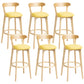 Scandinavian Rubberwood Home Stool Matte Finish Upholstered Bar Stools Yellow 6 Piece Set Clearhalo 'Bar Furniture' 'Bar Stools' 'bar_stools' 'furn' 'furn_bar_stools' 'Furniture' 'furniture_bar_stools' 'Kitchen & Dining Furniture' 5006672
