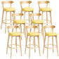Scandinavian Rubberwood Home Stool Matte Finish Upholstered Bar Stools Yellow 8 Piece Set Clearhalo 'Bar Furniture' 'Bar Stools' 'bar_stools' 'furn' 'furn_bar_stools' 'Furniture' 'furniture_bar_stools' 'Kitchen & Dining Furniture' 5006673