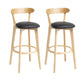 Scandinavian Rubberwood Home Stool Matte Finish Upholstered Bar Stools Black 2 Piece Set Clearhalo 'Bar Furniture' 'Bar Stools' 'bar_stools' 'furn' 'furn_bar_stools' 'Furniture' 'furniture_bar_stools' 'Kitchen & Dining Furniture' 5006674