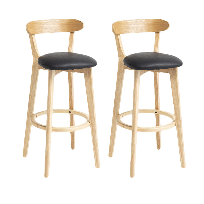Scandinavian Rubberwood Home Stool Matte Finish Upholstered Bar Stools Black 2 Piece Set Clearhalo 'Bar Furniture' 'Bar Stools' 'bar_stools' 'furn' 'furn_bar_stools' 'Furniture' 'furniture_bar_stools' 'Kitchen & Dining Furniture' 5006674