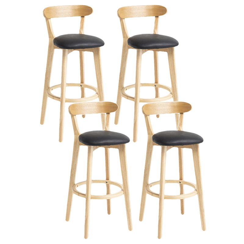 Scandinavian Rubberwood Home Stool Matte Finish Upholstered Bar Stools Black 4 Piece Set Clearhalo 'Bar Furniture' 'Bar Stools' 'bar_stools' 'furn' 'furn_bar_stools' 'Furniture' 'furniture_bar_stools' 'Kitchen & Dining Furniture' 5006675