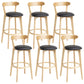 Scandinavian Rubberwood Home Stool Matte Finish Upholstered Bar Stools Black 6 Piece Set Clearhalo 'Bar Furniture' 'Bar Stools' 'bar_stools' 'furn' 'furn_bar_stools' 'Furniture' 'furniture_bar_stools' 'Kitchen & Dining Furniture' 5006676
