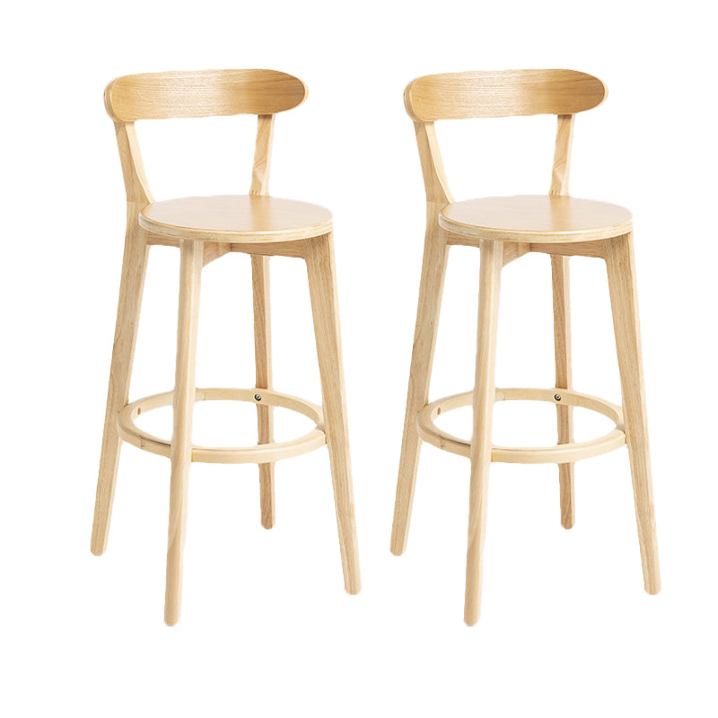 Scandinavian Rubberwood Home Stool Matte Finish Upholstered Bar Stools Wood 2 Piece Set Clearhalo 'Bar Furniture' 'Bar Stools' 'bar_stools' 'furn' 'furn_bar_stools' 'Furniture' 'furniture_bar_stools' 'Kitchen & Dining Furniture' 5006678