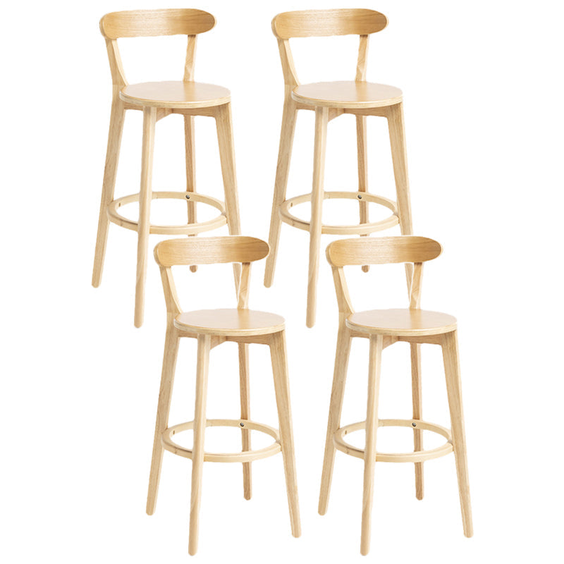 Scandinavian Rubberwood Home Stool Matte Finish Upholstered Bar Stools Wood 4 Piece Set Clearhalo 'Bar Furniture' 'Bar Stools' 'bar_stools' 'furn' 'furn_bar_stools' 'Furniture' 'furniture_bar_stools' 'Kitchen & Dining Furniture' 5006679